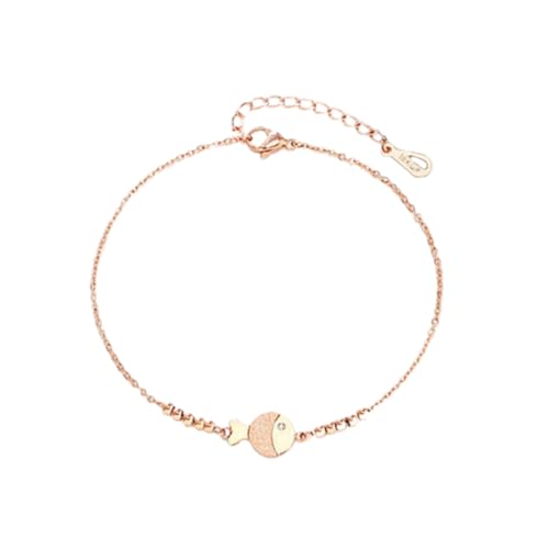 LIGIGWASH Fischförmiges Fußkettchen mit Anhänger Kreative Knöchelkette aus Langlebigem Material Verstellbarer Damenschmuck für Frauen und Mädchen Modisches Fußschmuck Accessoire von LIGIGWASH