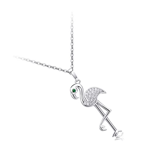 LIGIGWASH Flamingo Halskette für Damen Eleganter Silberanhänger mit Einzigartigem Tierdesign für Partys Geburtstage und Alltag Leichtes Kupfermaterial für Hohen Tragekomfort von LIGIGWASH
