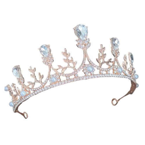 LIGIGWASH Glänzende Prinzessin Tiara Hochzeit Haarreifen Strassbesetzte Braut Stirnband für Brautjungfern Verlobung Geburtstagsfeier Vielseitiger Haarschmuck Bequemes Design Barocker Stil von LIGIGWASH