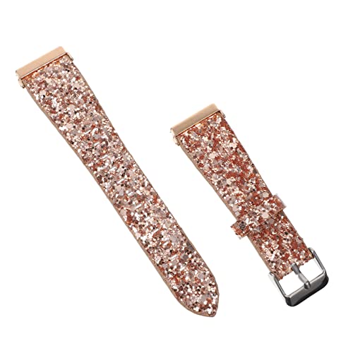LIGIGWASH Glitzer Armband Ersatz PU Uhrenarmband Kompatibel mit Fitbit Se Damen Herren Modisches Stylisches Zubehör in Roségold für Alltag und von LIGIGWASH