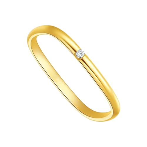 LIGIGWASH Goldener Titanstahl Ring für Damen Stylischer Kreativer Finger Ring Quadratischer Form für Alltag und Besondere Anlässe Wie Weihnachten Partys und Geburtstage von LIGIGWASH