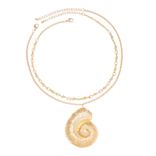 LIGIGWASH Goldfarbene Muschel Halskette Damen Dekorative Leichte Schmuckkette Eleganter Conch Anhänger für Urlaub Strand und Alltag Einzigartiges Geschenk für Frauen LIGIGWASH Goldfarbene Muschel Halskette Damen Dekorative Leichte Schmuckkette Eleganter Conch Anhänger für Urlaub Strand und Alltag Einzigartiges Geschenk für Frauen von LIGIGWASH