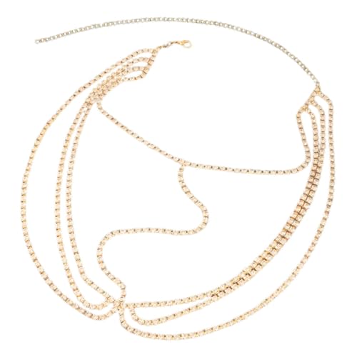 LIGIGWASH Goldfarbener Strass Haarreif Damen Mehrlagiges Leichtes Braut Kopfschmuck Stirnband Elegantes Schmuck Accessoire für Hochzeit Fotoshooting und Festliche Anlässe von LIGIGWASH
