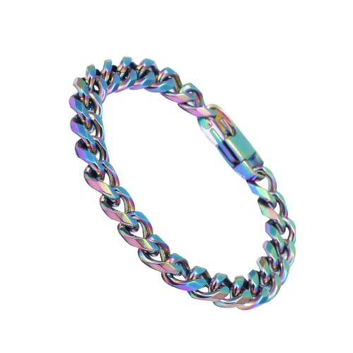 LIGIGWASH Gradient Titanium Steel Armband Retro Punk Stil Verstellbar Modisches Handgelenkschmuckstück für Alltag Robustes und Langlebiges Design von LIGIGWASH