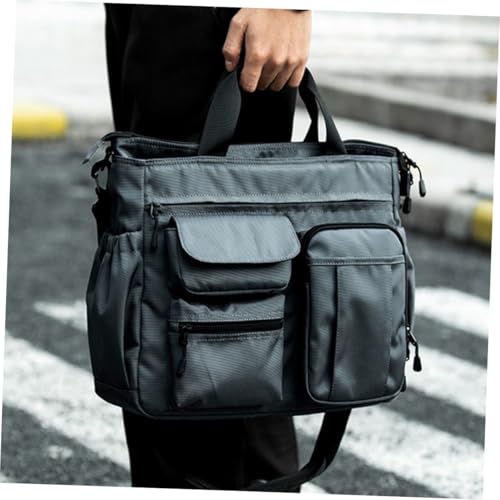 LIGIGWASH Große Business Umhängetasche Herren aus Oxfordstoff Leichte Multifunktionale Schultertasche mit Viel Fassungsvermögen Geeignet für Reisen Büro und Freizeit Graue Crossbody Tasche von LIGIGWASH