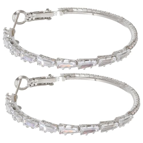 LIGIGWASH Große Creolen Ohrringe Damen Schmuck Besetzt Modisch Elegant Vielseitig für Alltag Party von LIGIGWASH