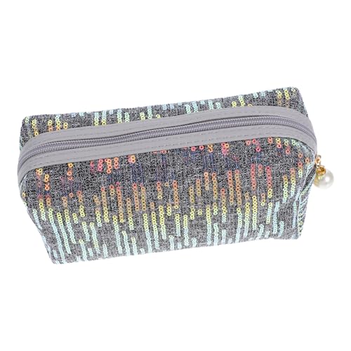 LIGIGWASH Große Glitzer Pailletten Kosmetiktasche mit Reißverschluss Tragbare Make Up Tasche für Damen und Mädchen Leicht und Geräumig für Reisen Business und Outdoor von LIGIGWASH