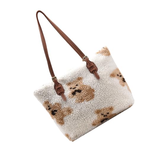 LIGIGWASH Große Kapazität Plüsch Single Shoulder Pouch Damen Umhängetasche Vielseitige Tote Bag für Arbeit Reise und Alltag Weiches Material Geräumig Wiederverwendbar Modisches Design für von LIGIGWASH