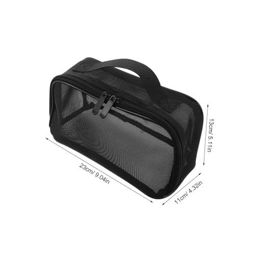 LIGIGWASH Große Mesh Kosmetiktasche mit Transparentem Netz Faltbarer Organizer mit Handgriff Atmungsaktiv Leicht und Kompakt als Reise kulturbeutel für Damen und Herren von LIGIGWASH