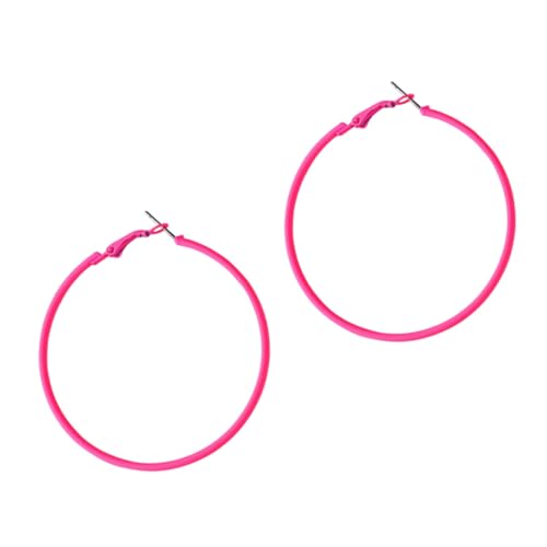 LIGIGWASH Große Runde Creolen Ohrringe Damen Modisch Geometrisch Roséfarbene Schmuck Alltag Party von LIGIGWASH