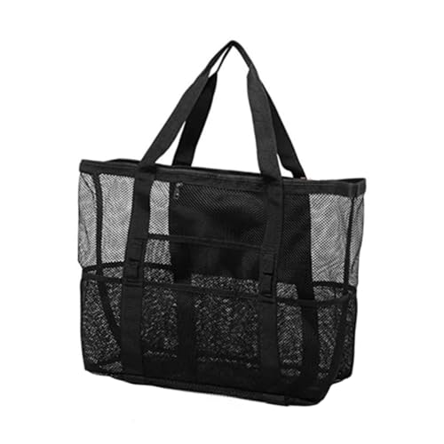 LIGIGWASH Große Strandtasche Damen Multi Pocket Mesh Bag Atmungsaktiv Tragbar für Reise Schwimmen Camping und Alltag von LIGIGWASH
