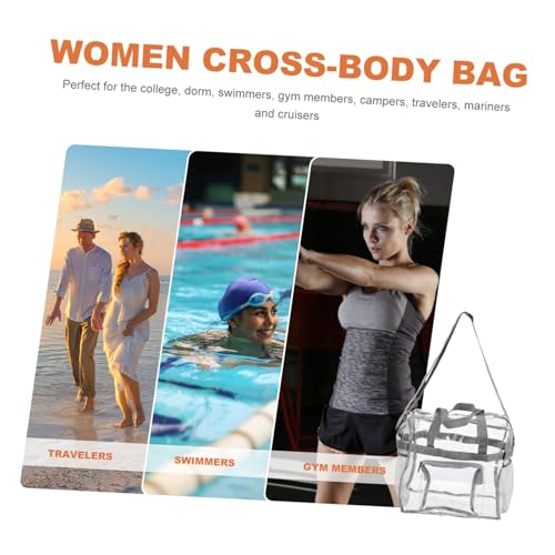 LIGIGWASH Große Transparente Crossbody Tasche mit Verstellbarem Schultergurt PVC Reise Strandtasche Vielseitig als Umhängetasche für Damen und Familie Geeignet von LIGIGWASH