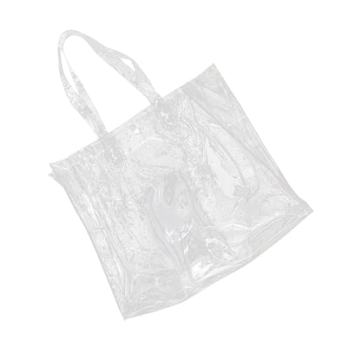 LIGIGWASH Große Transparente PVC Schultertasche Klare Tote Bag für Damen Mädchen Arbeit Schule Strand Shopping Vielseitige Umhängetasche von LIGIGWASH