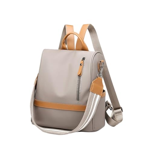 LIGIGWASH Großer Nylon Rucksack Damen Wasserabweisend mit Verstellbaren Schultergurten Diebstahl Reisetasche und Schulrucksack für Studenten und Büro Khaki von LIGIGWASH