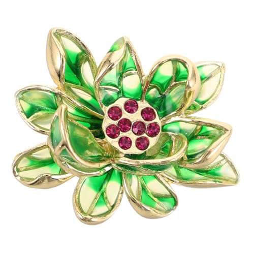 LIGIGWASH Grüne Lotusblüten Brosche für Damen Filigrane Anstecknadel mit Einzigartigem Design Modisches Blumenaccessoire für Schuluniformen Anstecknadel von LIGIGWASH