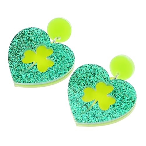 LIGIGWASH Grüne Shamrock Ohrstecker aus Leicht Hollow Statement Ohrringe für Damen St Patricks Day Festival Party Schmuck Glücksbringer von LIGIGWASH