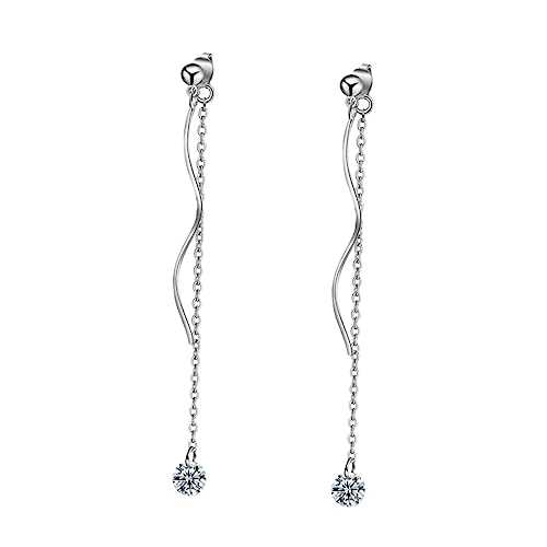 LIGIGWASH Hängende Quastenohrringe Damen Ohranhänger Welliges Design Leicht Tragbar Rostfrei Modisch Büro Party Schmuck von LIGIGWASH