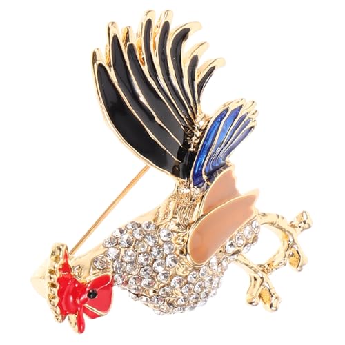 LIGIGWASH Hahn Brosche Anstecknadel Zinklegierung für Damen Kleidung Brosche im Hahndesign für Halloween Geburtstage Weihnachten von LIGIGWASH