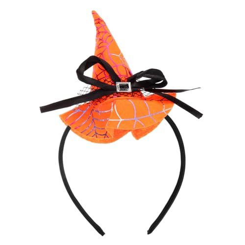 LIGIGWASH Halloween Haarreif Hexenhut Stirnband Halloween Kostüm Haarschmuck Damen Karneval Party Zubehör Leichte Bequeme Kopfbedeckung mit Gruseligem Muster für Festliche von LIGIGWASH