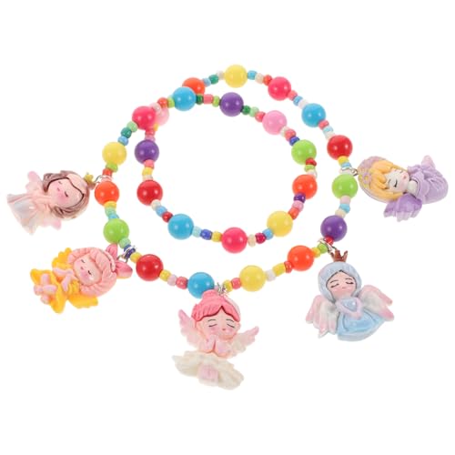 LIGIGWASH Halskette mit Bunten Perlen und Meerjungfrau Anhänger Niedliches Schmuckaccessoire für Mädchen und Kleinkinder Vielseitiger Modeschmuck für Geburtstag und Alltag von LIGIGWASH