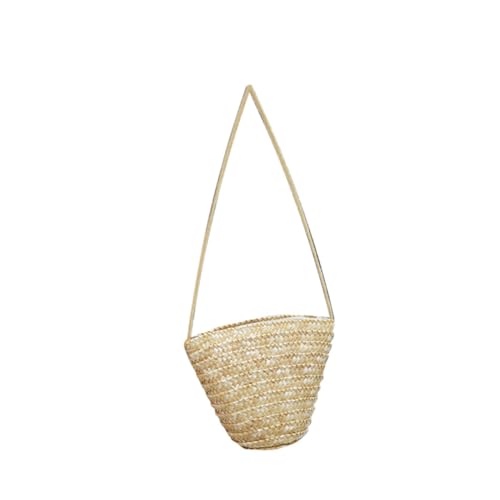 LIGIGWASH Handgefertigte Rattan Umhängetasche Damen Mini Bag Strohtasche Schultertasche Sommer Kleine Handtasche Vielseitige Crossbody Bag für Freizeit Einkaufen Reisen Strand von LIGIGWASH