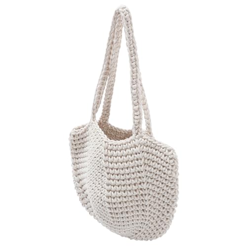 LIGIGWASH Handgewebte Baumwoll strandtasche Damen Schultertasche Modisch Leicht Vielseitig für Alltag Reise Strandurlaub mit Großer Kapazität von LIGIGWASH