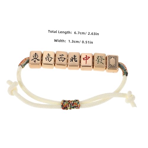 LIGIGWASH Mahjong Geflochtenes Armband Aus Seil Leichtes Gewebtes Handgelenkschmuck Verstellbares Handgefertigtes Armband Dekorativer Majiang-schmuck Für Männer Und Frauen von LIGIGWASH