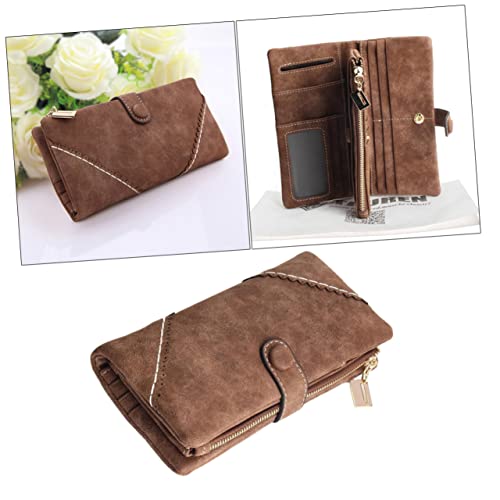 LIGIGWASH Handtasche Damen mit Schnallenverschluss Multifunktionale Geldbörse für Frauen Elegantes Design Kaffee für Geld und Persönliche Gegenstände von LIGIGWASH