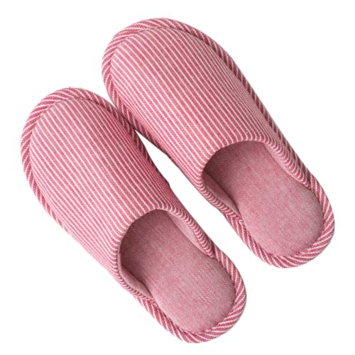 LIGIGWASH Hausschuhe Damen Herren Gestreift Rutschfest Baumwolle Pantoffeln Gemütlich Warm Indoor Slipper für Zuhause Geeignet von LIGIGWASH