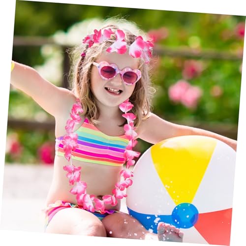 LIGIGWASH Hawaiianisches Teiliges Blumen Set Halskette Stirnband und Armband Vielseitig Tragbar für Strandpartys Luau Feiern Hochzeiten und Tropische Kostüm Events von LIGIGWASH
