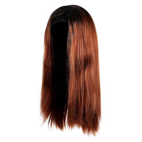 LIGIGWASH Headband Perücke Lang Gerade Damenkopfband Perücke Hitzebeständige Synthetikfaser Hautfreundlich Pflegeleicht Für Alltag Party Cosplay von LIGIGWASH