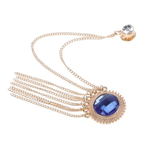 LIGIGWASH Herren Broschen Anstecknadel mit Kette Retro Lapel Pin für Anzug und Hemd Modischer Schmuck für Festliche Anlässe und Tägliche Outfits Goldblauer Schmuckakzent von LIGIGWASH