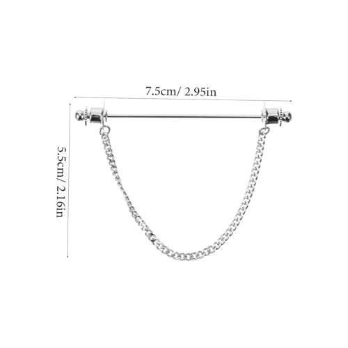 LIGIGWASH Herren Broschen Pin mit Kette Dekorative Metall Kragenklammer für Hemd Sichere Anstecknadel Kleiderschaden Vielseitig für Kragen und Krawatte Klassisches Design für Verschiedene von LIGIGWASH