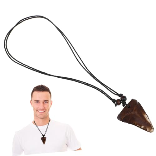 LIGIGWASH Haifischzahn Halskette Herren Retro Halskette Langlebigem Material Individuelles Halsschmuck für Männer Strandhalskette mit Anhänger Vintage Schmuck für Jungen von LIGIGWASH