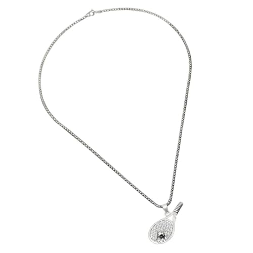 LIGIGWASH Herren Halskette mit Racket Anhänger aus Edelstahl Modischer Sportschmuck Leicht und Komfortabel Kreatives Design als Geschenk für Familie und Freunde von LIGIGWASH
