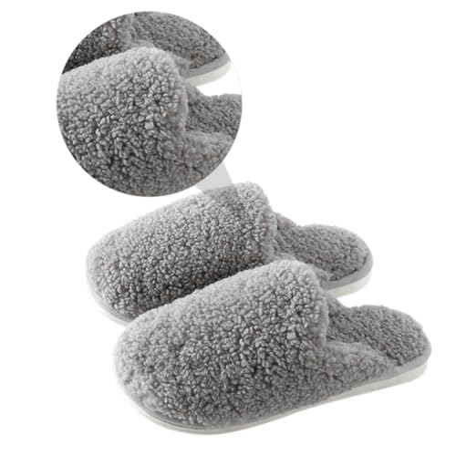 LIGIGWASH Herren Hausschuhe Warm Gefüttert Atmungsaktiv Rutschfest Komfortable Plüschpantoffeln für Zuhause Winter Schuhe von LIGIGWASH