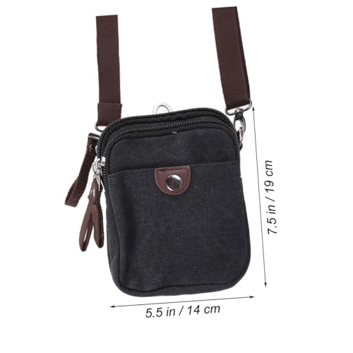 LIGIGWASH Herren Umhängetasche Canvas Schultertasche mit Reißverschluss Langlebige Modische Messenger Bag für Alltag Reisen Outdoor Vielseitige Casual und Military Tasche Schwarz von LIGIGWASH