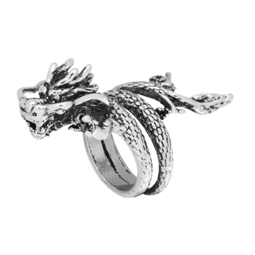 LIGIGWASH Herren aus Robustem Legierungsstahl Modischer Drachenkopf Verschleißfest und Rostfrei Dekorativer Schmuck für Kreatives Design für Vielseitige Anlässe von LIGIGWASH