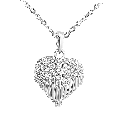 LIGIGWASH Herzförmige Damen Halskette mit Kreativem Kupfer Anhänger Offene Foto Medaillon Kette Stilvolle Clavicle Schmuck Elegantes zum Geburtstag und Besonderen Anlässen von LIGIGWASH