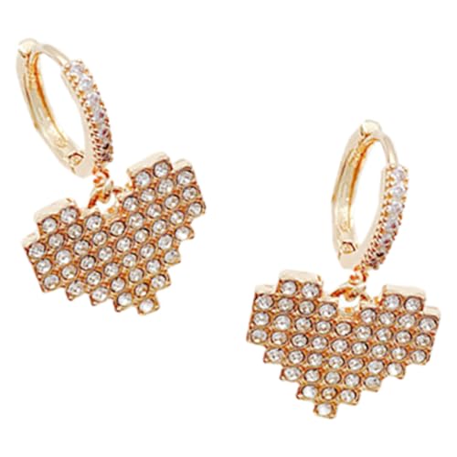 LIGIGWASH Herzförmige Damen Ohrhänger mit Funkelnden Kristallen Modische Tropfenohrringe für Teenager Langlebiger Schmuck für Party Alltag und Festliche Anlässe von LIGIGWASH