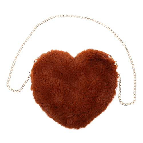 LIGIGWASH Herzförmige Umhängetasche für Damen Tragbare Kosmetiktasche Plüsch für Outdoor und Alltag für Schlüssel Lippenstifte Karten und LIGIGWASH Herzförmige Umhängetasche für Damen Tragbare Kosmetiktasche Plüsch für Outdoor und Alltag für Schlüssel Lippenstifte Karten und von LIGIGWASH