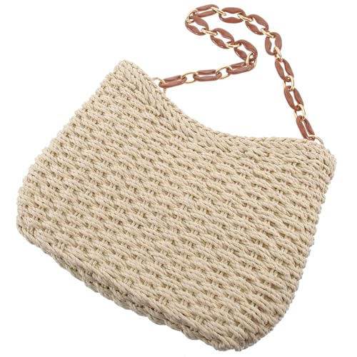 LIGIGWASH Hochwertige Damen Strandtasche Geflochtenem Material Robuste Schultertasche für Sommerurlaub Picknick und Einkauf Stilvolle Strohtasche mit Ausreichend Stauraum LIGIGWASH Hochwertige Damen Strandtasche Geflochtenem Material Robuste Schultertasche für Sommerurlaub Picknick und Einkauf Stilvolle Strohtasche mit Ausreichend Stauraum von LIGIGWASH