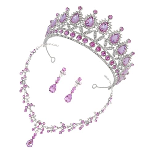 LIGIGWASH Hochwertiges Brautschmuck mit Strasskristall Krone Tiara Leichtes Halsketten und Ohrring Eleganter Hochzeitsschmuck für Frauen für Geburtstag Fest und Fotoshootings von LIGIGWASH