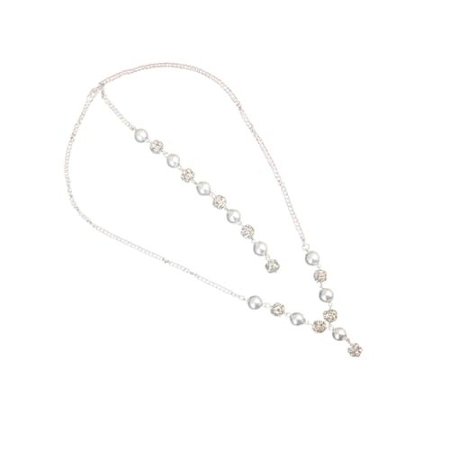 LIGIGWASH Hochzeit Perlen Anhänger Kette für Damen Rückenkette Silber Modischer Brautschmuck für Hochzeiten Partys und Besondere Anlässe Einzigartiges Design mit Feiner Verarbeitung von LIGIGWASH