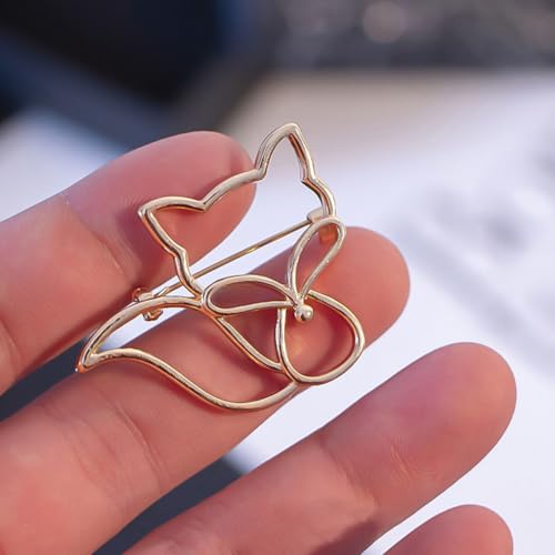 LIGIGWASH Hohler Fuchs Brosche aus Legierung Modische Tier Anstecknadel für Kleidung und Rucksack Kreative Frauen Schmuck Accessoire für Schal und Mütze Langlebig und Einzigartig Gestaltet von LIGIGWASH