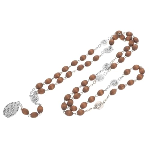 LIGIGWASH Holzperlen Halskette für Damen und Herren Modische Rosenkranz Kette aus Echtem Holz Langlebige Farbintensive Perlenkette für Frauen und Männer zu Besonderen Anlässen von LIGIGWASH