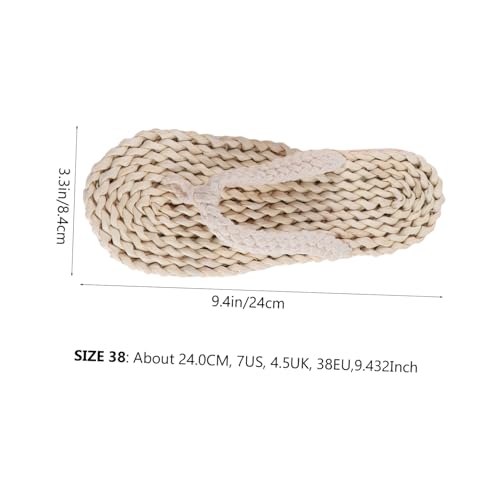 LIGIGWASH Japanische Retro Slipper mit Gewebtem Design Rutschfeste Hausschuhe aus Baumwollseil Modische Sommerschuhe für Damen und Herren Bequeme Freizeit und Alltagsslipper Weiß von LIGIGWASH