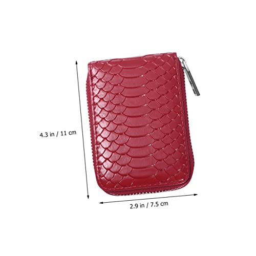 LIGIGWASH Kartenetui mit Reißverschluss für Herren Stilvolle Mehrfache Kartenfächer Kompakte Geldbörse im Vintage Design Vielseitige Aufbewahrung für Ausweis Kreditkarten und Münzen Weinrot von LIGIGWASH