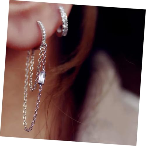 LIGIGWASH Ketten ohrringe mit Quasten Stilvolle Hängende Tropfen ohrringe für Damen Stylische Ohrschmuck accessoires Leichte Langlebige Creolen in Silber Vielseitig Kombinierbar von LIGIGWASH