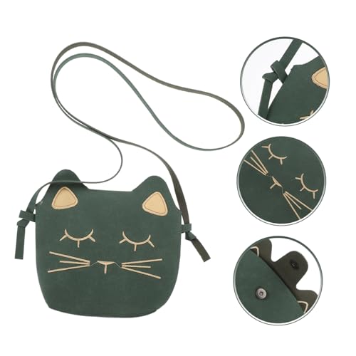 LIGIGWASH Kindermädchen Crossbody Tasche Katze Design PU Mini Umhängetasche Tragbar Praktisch für Kleine Mädchen Junge Mädchen Alltag von LIGIGWASH